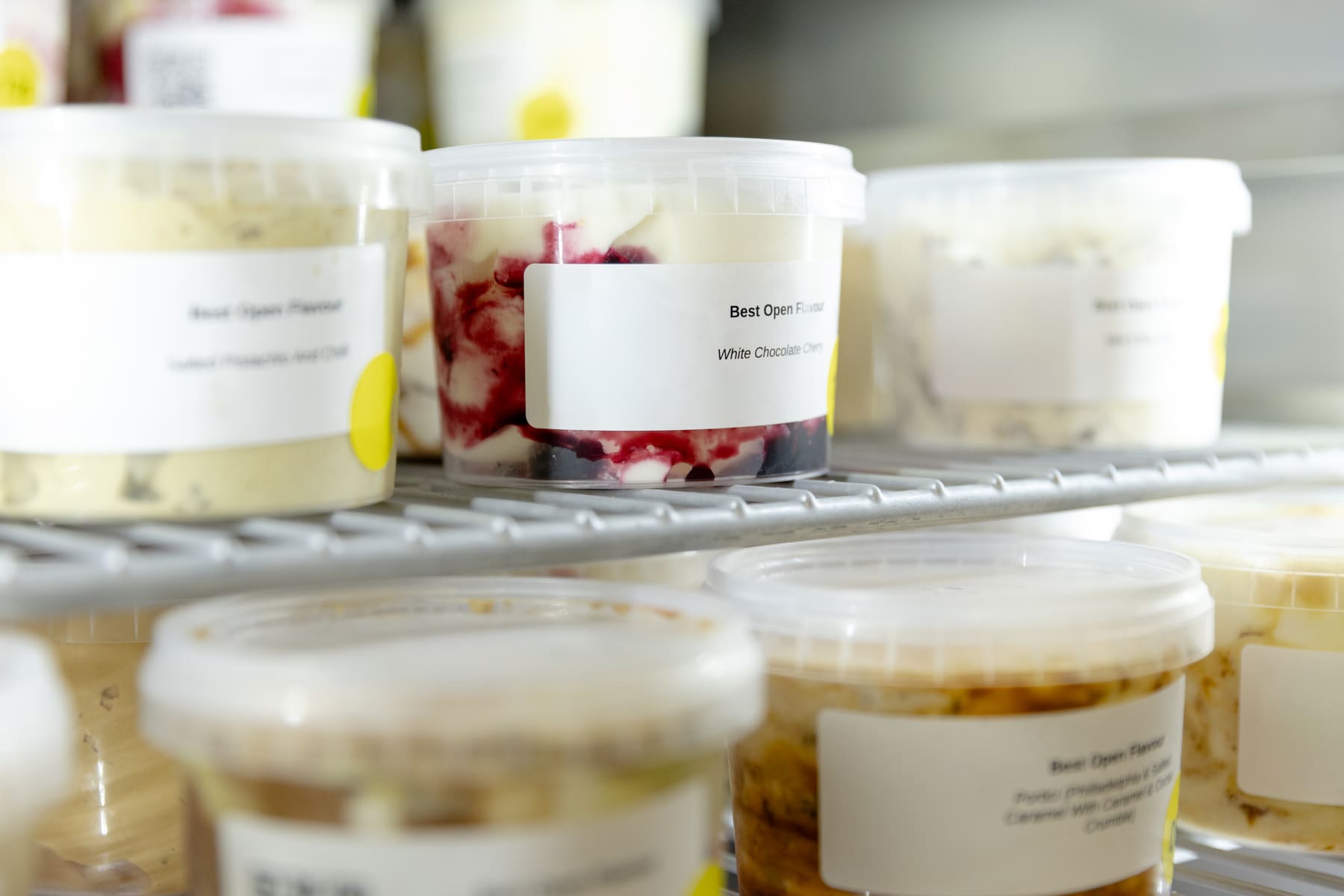 Labelled Best Open Flavour entries on the judging shelf