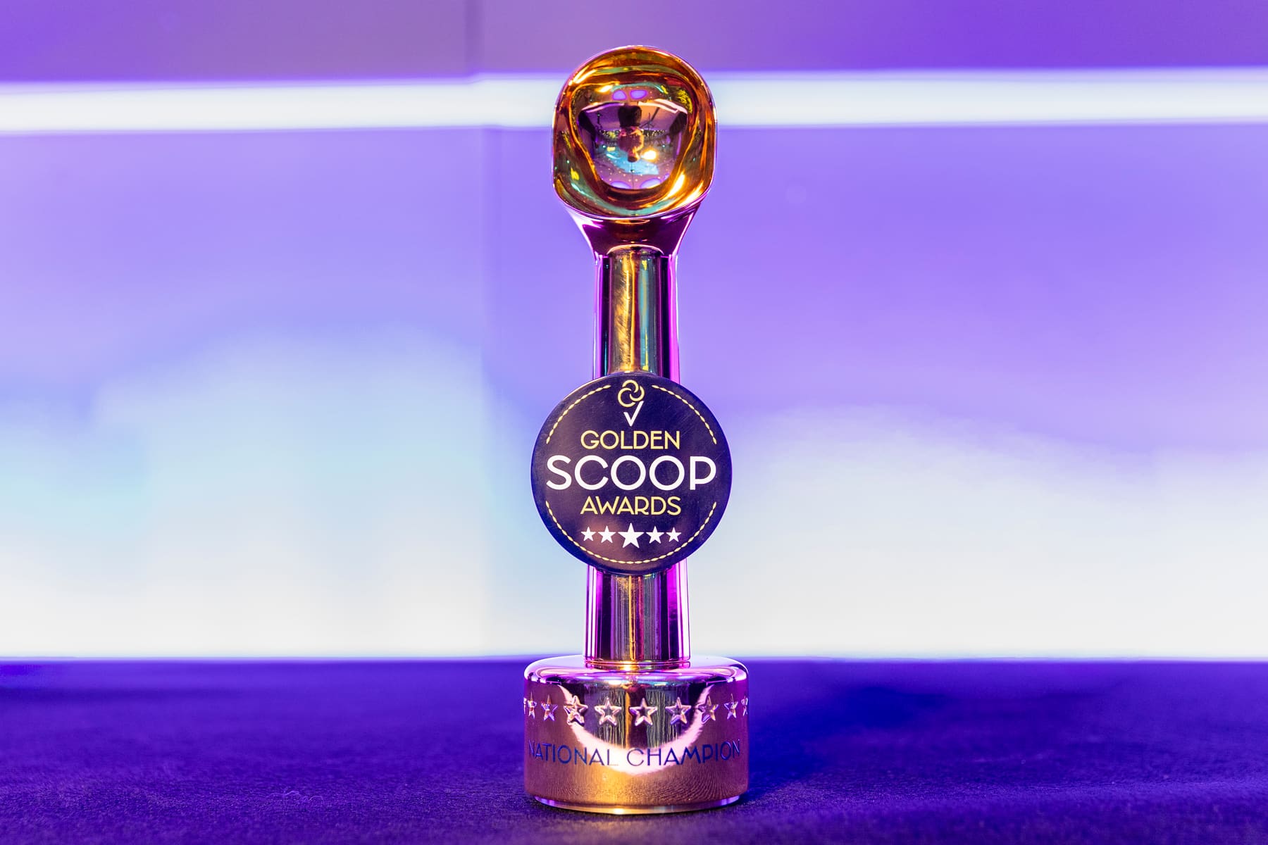 The Golden Scoop Awards National Champion trophy